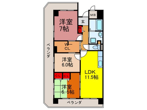 アンドユーイワキ・東大阪の物件間取画像